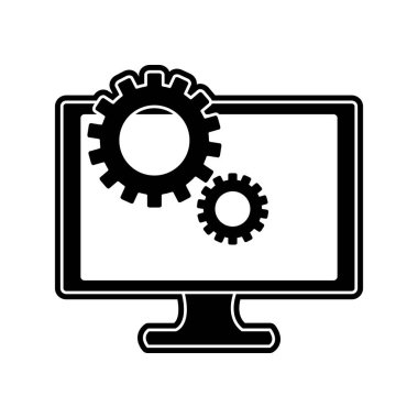 Bilgisayar aygıtı becerikli alet ve teknoloji Tema izole tasarım vektör çizim