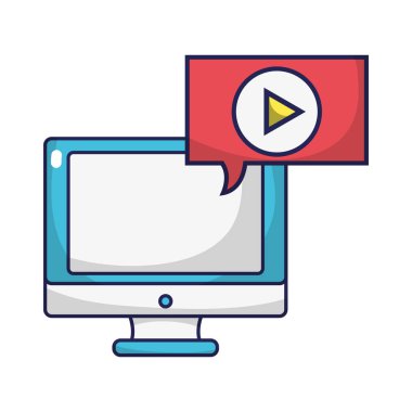 ekran bilgisayar ve video sohbet kabarcık ile