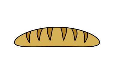 Ekmek, unlu gıda mutfak ve salonu Tema izole tasarım vektör çizim