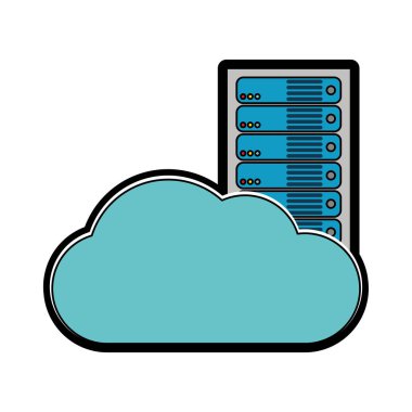 Veri Merkezi barındırma web ve Tema izole tasarım vektör çizim temel