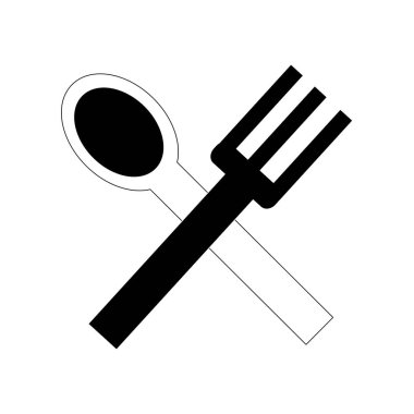 İzole kaşık ve çatal tasarım