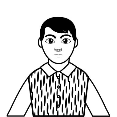 doku profil adam şık gömlek ve kravat ile doldurma