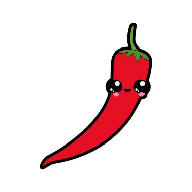 Biber sebze sağlıklı ve organik gıda Tema izole tasarım vektör çizim