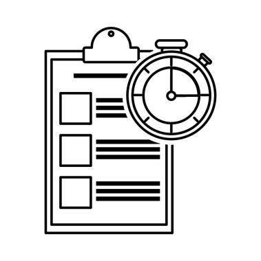 Vektör çizim tasarım denetim listesi ve teslim nakliye ve lojistik Tema Isolated Chronometre