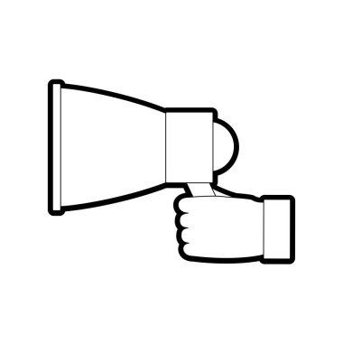 Amplifer hoparlör megafon megafon ve Tema izole tasarım vektör çizim duyurdu