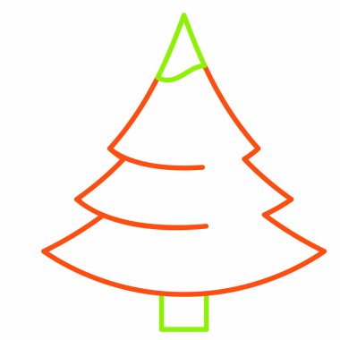 Çam ağacı simgesini neşeli Noel ve sezon Tema izole tasarım vektör çizim