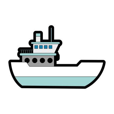 Gemi ulaşım araç ve seyahat Tema izole tasarım vektör çizim