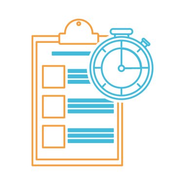Vektör çizim tasarım denetim listesi ve teslim nakliye ve lojistik Tema Isolated Chronometre