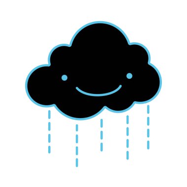 neon düz kawaii mutlu bulut Hava yağmur