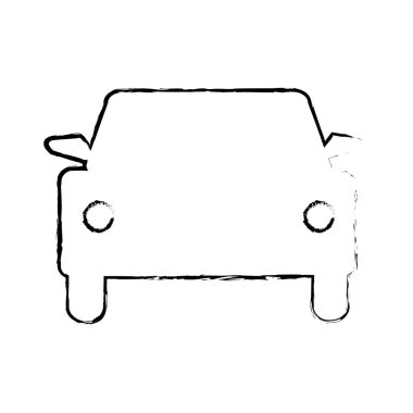 Grunge kontur araba çatı ve tekerlek tasarımı ile