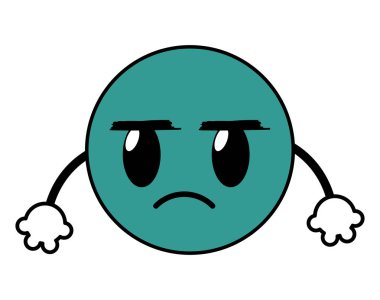 Emoji yüz ifadesi silah ile can sıkıcı çizgi rengi