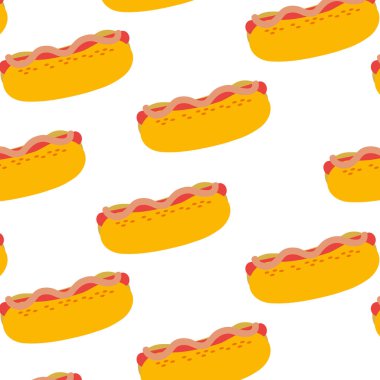 Sosisli sandviç arka plan lokanta kentsel ve lezzetli menü Tema izole tasarım vektör çizim