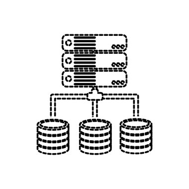 Veri Merkezi barındırma web ve Tema izole tasarım vektör çizim temel