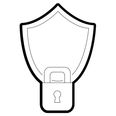 çizgi kalkan ve asma kilit nesnesi güvenlik koruması için