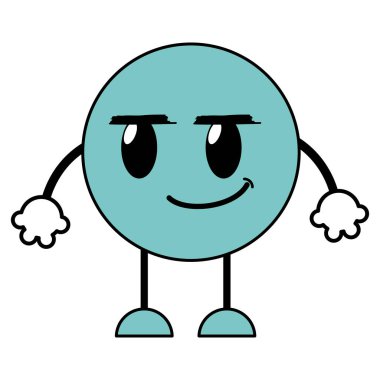 çizgi renk rogue emoji ifade kolları ve bacakları ile