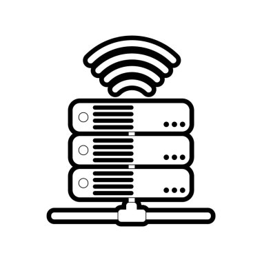 Veri Merkezi barındırma web ve Tema izole tasarım vektör çizim temel