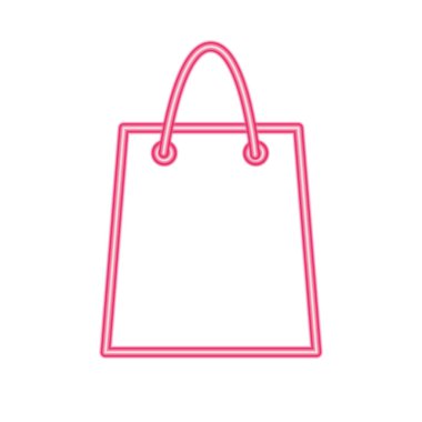 Neon çizgi alışveriş çantası nesnesi özel satış noktaları