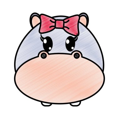 rendelenmiş kadın su aygırı baş sevimli hayvan