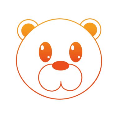 turuncu çizgi ayı baş sevimli hayvan karakter