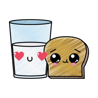 Ekmek, unlu gıda mutfak ve salonu Tema izole tasarım vektör çizim