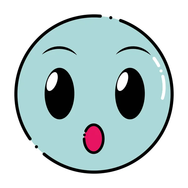 Color impactado gesto de la cara expresión emoji — Vector de stock