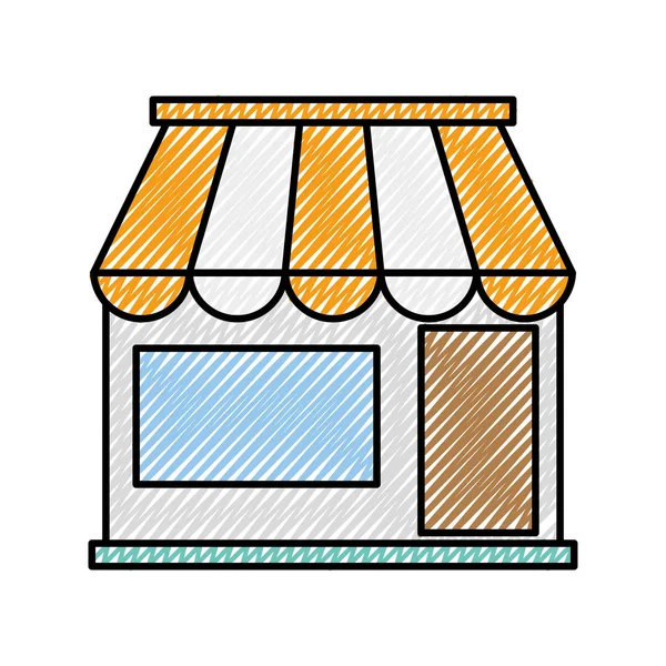 Doodle επιχειρηματικό κατάστημα πώληση σύγχρονο boutique — Διανυσματικό Αρχείο