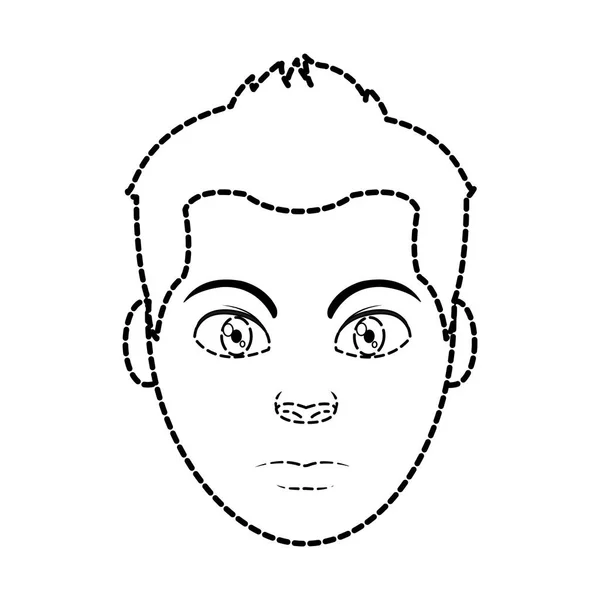 Διάστικτη μορφή avatar κεφάλι άνδρα με σχεδιασμό χτένισμα — Διανυσματικό Αρχείο