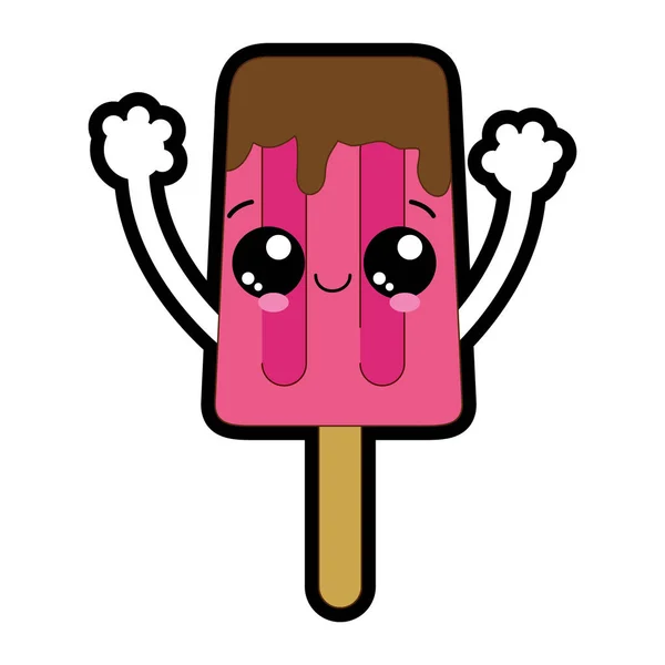 Popsicle Summer Sweet Dessert Food Theme Diseño Aislado Ilustración Vectorial — Archivo Imágenes Vectoriales