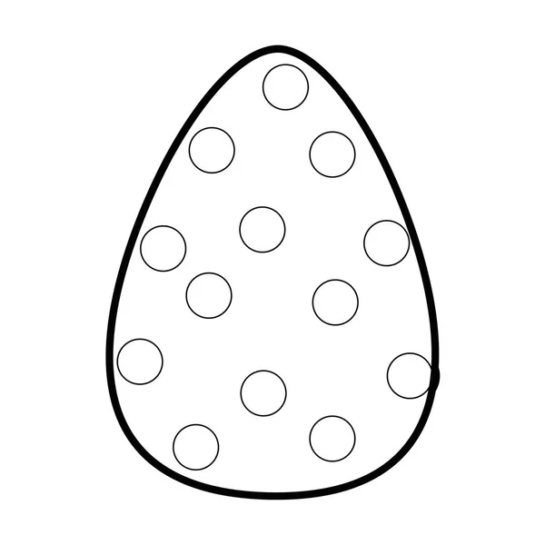 Delineare uova pasqua con punti di decorazione per la celebrazione — Vettoriale Stock