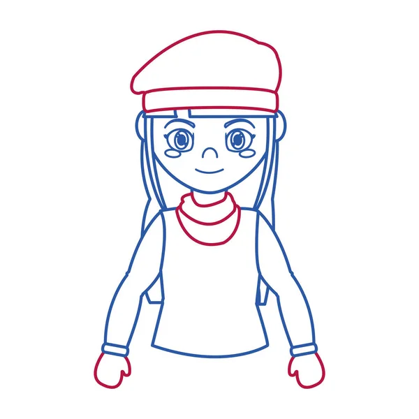 Chica con diseño de tela de invierno — Vector de stock