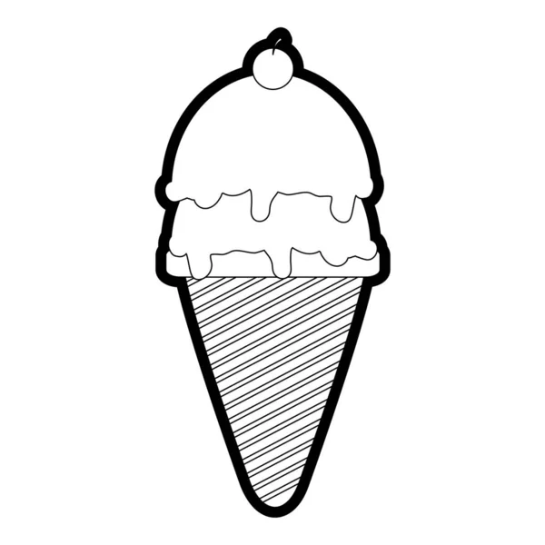 Ijs Van Zoete Dessert Voedsel Geïsoleerde Themaontwerp Vectorillustratie — Stockvector