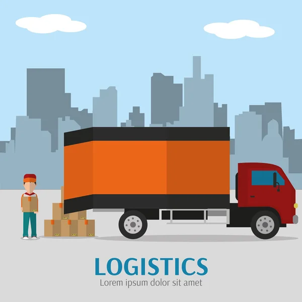 Logistika a doprava design — Stockový vektor