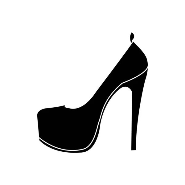 Wanita siluet sepatu hak tinggi fashion - Stok Vektor