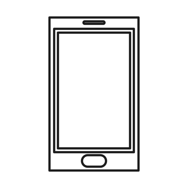 Line smartphone objekt teknik till kommunikationsmeddelande — Stock vektor