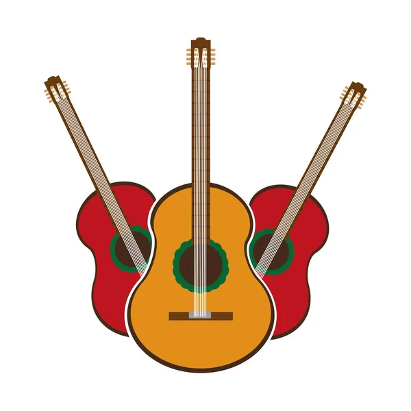 Guitar Van Instrument Muziek Geluid Geïsoleerde Themaontwerp Vectorillustratie — Stockvector