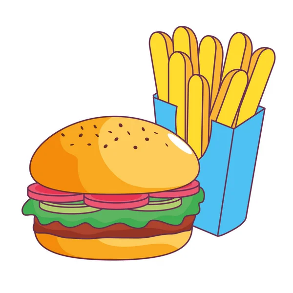 Hamburger and french fries design — Stock Vector