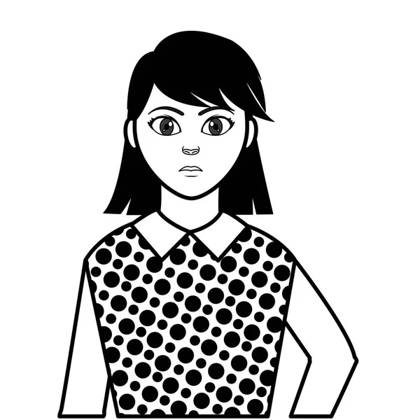 文件纹理头像优雅的女人与衬衫设计 — 图库矢量图片