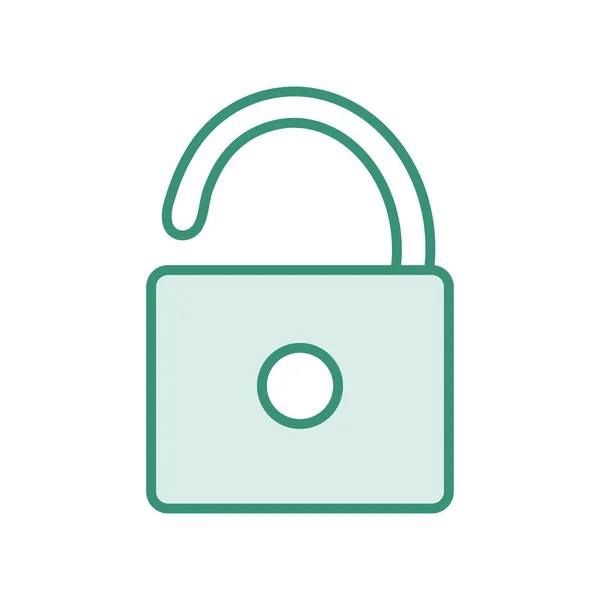 Duo couleur cadenas ouvert pour la sécurité et protéger le symbole — Image vectorielle