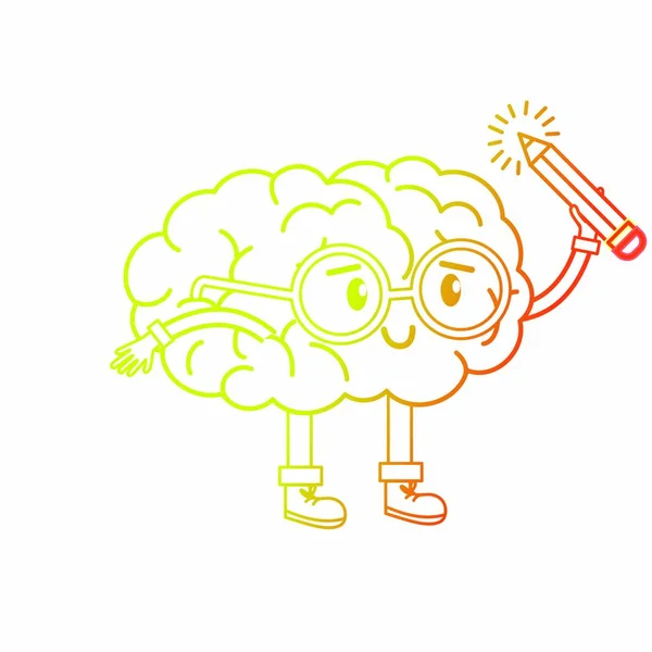 Caricatura Cerebral Del Tema Salud Mental Diseño Aislado Ilustración Vectorial — Archivo Imágenes Vectoriales