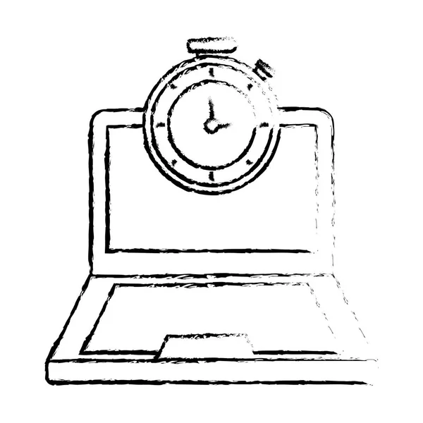 Portatile Cronometro Consegna Spedizione Logistica Tema Isolato Disegno Vettoriale Illustrazione — Vettoriale Stock