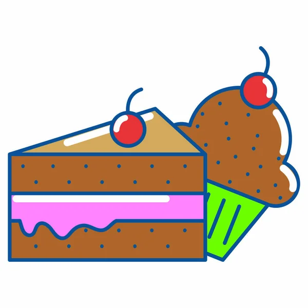 孤立したケーキのデザイン — ストックベクタ