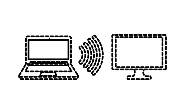 Komputer Laptop Urządzenia Gadżetów Technologii Tematu Białym Tle Projekt Ilustracji — Wektor stockowy