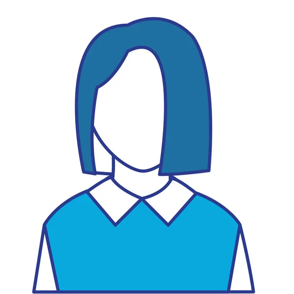 Kobieta kolor avatar z elegancką bluzkę i bez twarzy — Wektor stockowy