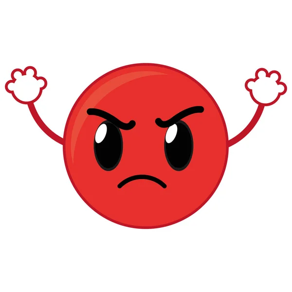 Angry emoji face expression with arms — Stock Vector