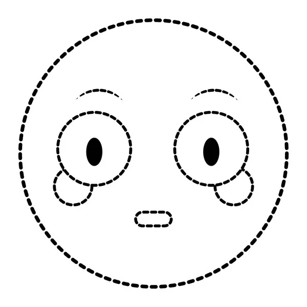 Forma pontilhada surpreendido rosto gesto emoji expressão — Vetor de Stock