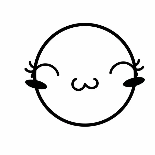 Desenhos Animados Rosto Emoticon Caricatura Personagem Tema Design Isolado Vector — Vetor de Stock