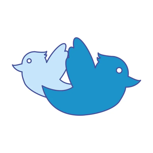 Dove Bird Social Media Multimedia Theme Isolated Design Vector Illustration — Stock Vector