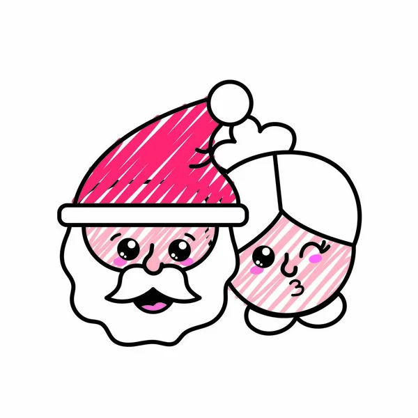 Santa Femme Icône Joyeux Noël Thème Saison Conception Isolée Illustration — Image vectorielle