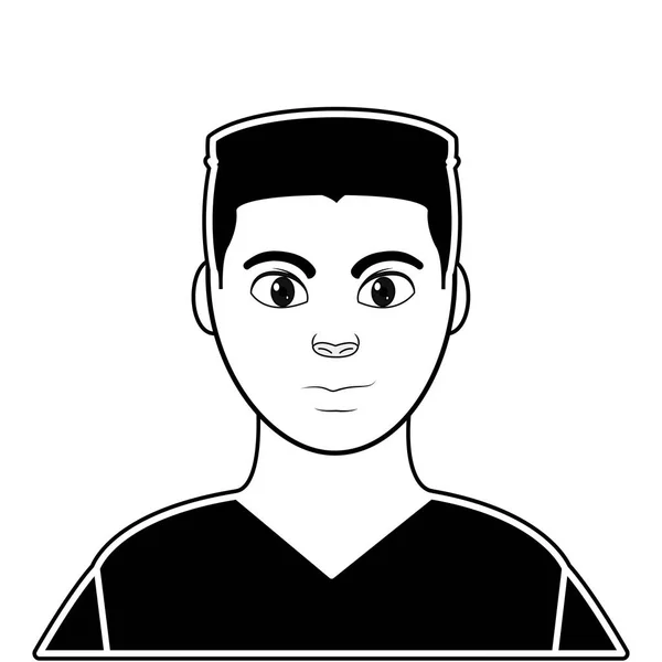 Σιλουέτα avatar άνθρωπος με σχεδιασμό χτένισμα και πουκάμισο — Διανυσματικό Αρχείο