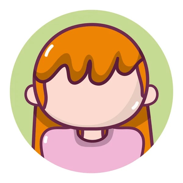Profil Avatar Femme Avec Illustration Vectorielle Cheveux Rouges Graphisme — Image vectorielle